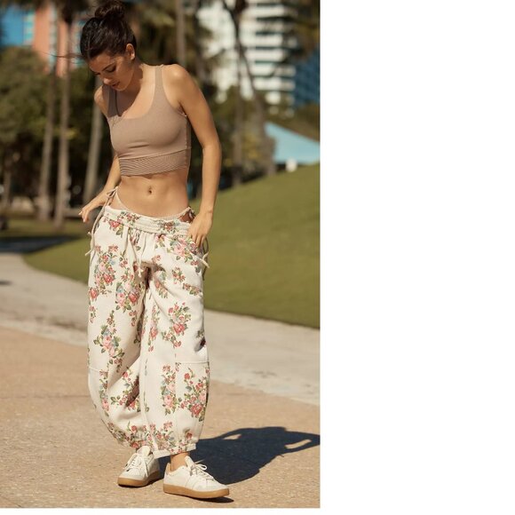 Anthropologie Daily Practice Zola Joggers: Printed Edition XL neutral new nwt - Picture 1 of 5